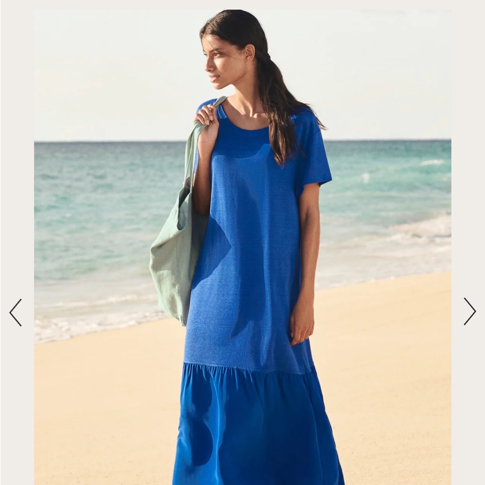 Silk-hem linen Dress